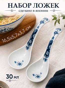 Ложки столовые для рамена 2 шт, 16,5х5,7х3,7 см