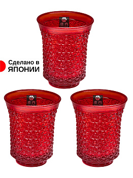 Стаканы 3 шт, стекло, красные, ADR-0034