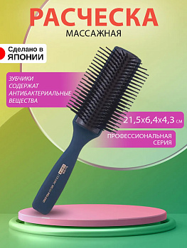 Массажная щетка с антибактериальным эффектом 21,5*6,4*4,3 см, PRO-2000