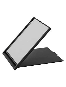 Зеркало косметическое с крышкой 11х10х0,5 см (M), черный, PT-188808-BK