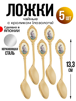 Набор чайных ложек 5 шт, 13,3х2,7х0,3 см, T-0343