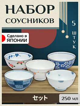 Набор фарфоровых пиал, 5 шт.,  Д11,3х5,8 см, AW-029060