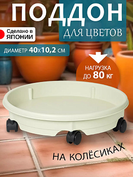 Подставка для цветов / Поддон на колесиках 40х40х10,2 см, Y-725518