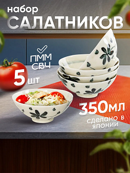 Салатники набор 5 шт, 350 мл, Д13,5х5,5 см, AW-0373