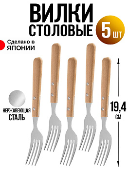 Набор вилок столовых 5 шт, 19,4х2,7х1,2 см, T-0166