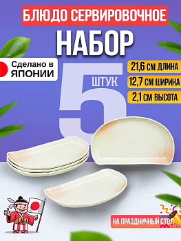 Набор блюд в форме полукруга 5 шт, 21,6х12,7х2,1 см AW-029466