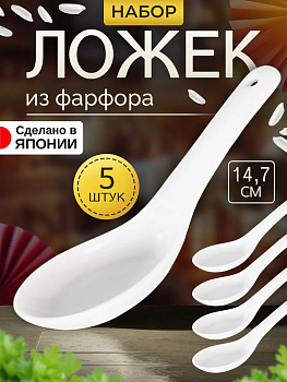 Набор Ложка для мисо-супа 5 шт, 14,7х4,7х5,2 см, HI-0183