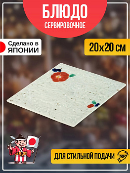 Блюдо для подачи квадратное / Тарелка для суши и роллов 20х20х1,3 см, B-614038