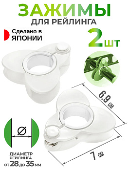 Зажим прищепка для рейлинга 2 шт, Белый, 3606W