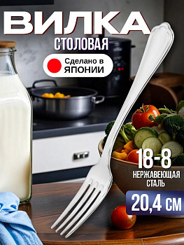 Вилка столовая 20,4х2,5х0,2 см, TD-103938