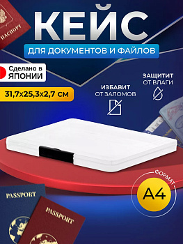 Кейс защитный для документов А4 31.7х25.3х2.7 см черный, 3579MBK