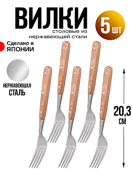 Набор вилок столовых 5 шт, 20,3х2,6х1,1 см, TD-0092
