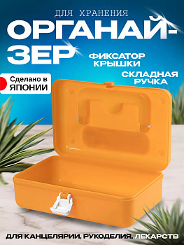 Контейнер бокс для хранения с ручкой и крышкой на защёлке 19,5*12*7 см, 3811