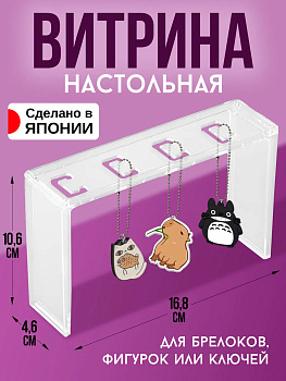 Витрина настольная для фигурок, прозрачная 16,8х4,6х10,6 см, IZ-337315
