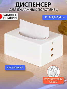 Диспенсер держатель для бумажных салфеток 11,9х8,9х5,6 см Iseto I-436W