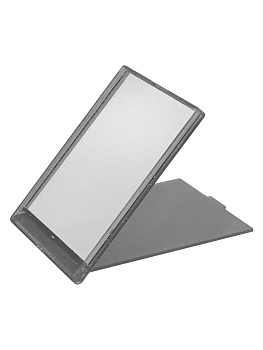 Зеркало косметическое с крышкой 11,4х9,1х0,6 см (M), серый, PT-181632-G