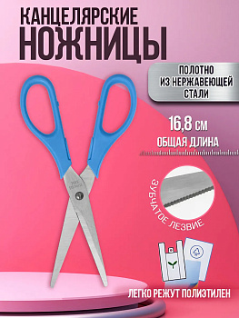 Ножницы универсальные 16,7х5,2х0,8 см, голубой, PT-210523-GOL