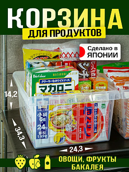 Корзина органайзер для кухни с ручками Sanada, D-5032C, 34,3х24,3х14,2 см, D-5032C