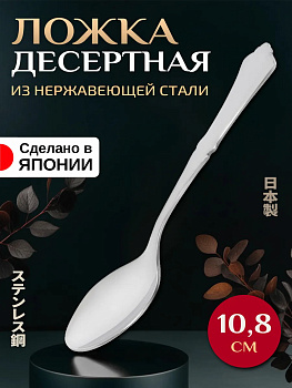 Ложка десертная из нержавеющей стали 10,8х2,8х0,2 см, T-900176