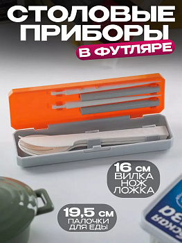 Набор столовых приборов в жестком футляре 9,5*17,2*2 см, KK-352