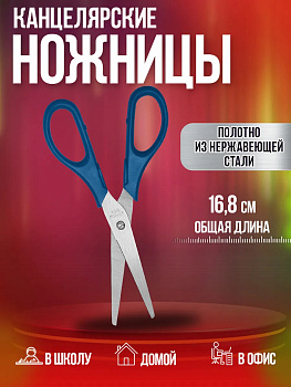 Ножницы универсальные 16,7х5,7х0,8 см, синий, PT-310100-BL