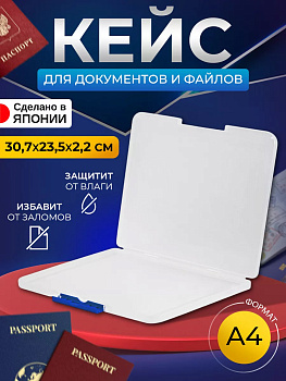 IZUMI / Органайзер для канцелярских принадлежностей и файлов А4 30,7*23,7*2 см синий, 3567BL