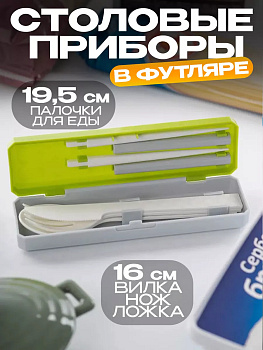 Набор столовых приборов в жестком футляре 9,5*17,2*2 см, KK-348