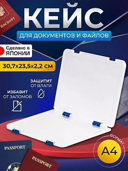 IZUMI / Органайзер для канцелярских принадлежностей и файлов А4 30,7*23,5*2,2 см синий, I-3602BL